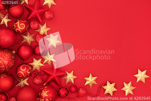 Image of Christmas Red and Gold Bauble Decorations