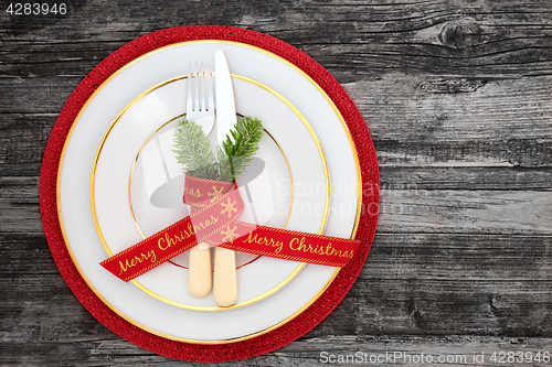 Image of Christmas Dinner Table Setting