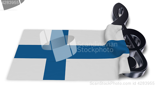 Image of clef symbol and flag of finland - 3d rendering