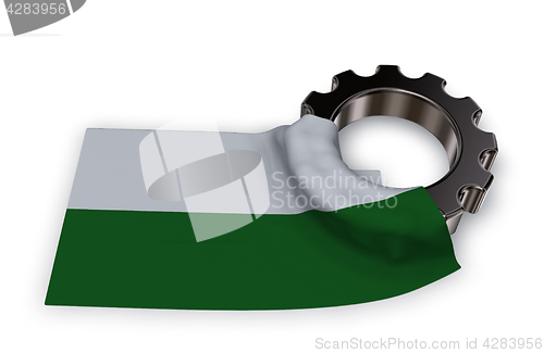 Image of gear wheel and flag of saxony - 3d rendering