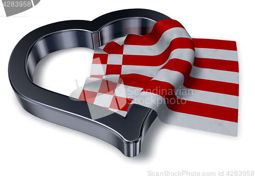 Image of flag of bremen and heart symbol - 3d rendering