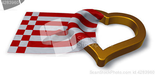 Image of flag of bremen and heart symbol - 3d rendering
