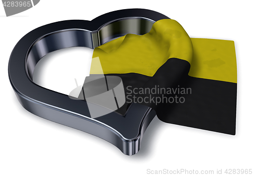 Image of saxony-anhalt flag and heart symbol - 3d rendering