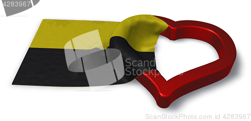 Image of saxony-anhalt flag and heart symbol - 3d rendering