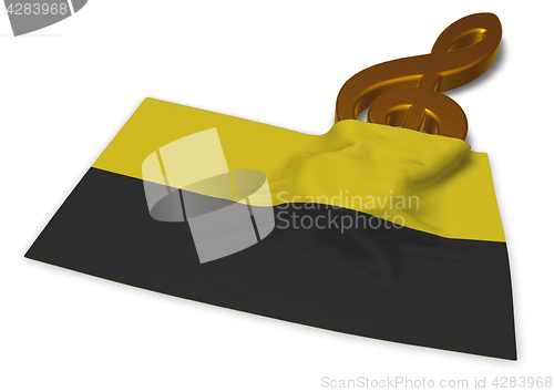 Image of clef symbol and flag of saxony-anhalt - 3d rendering