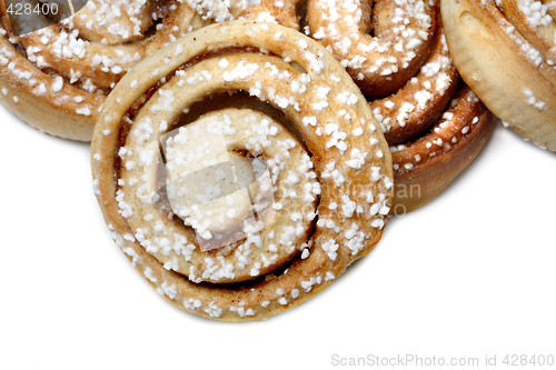 Image of Cinnamon brown pastry isolated on white background