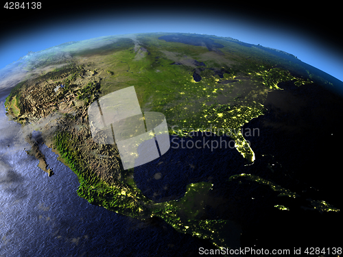 Image of USA at night