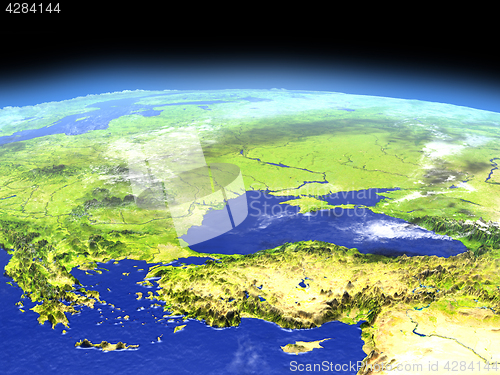 Image of Turkey and Black sea region from space