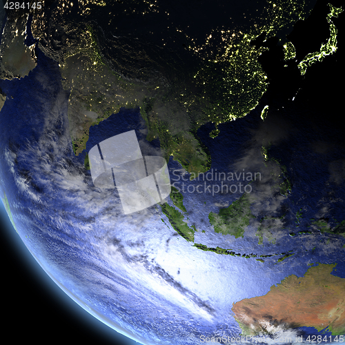 Image of Southeast Asia from space