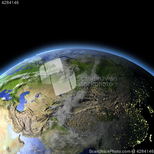 Image of Central Asia from space