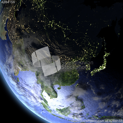 Image of East Asia from space