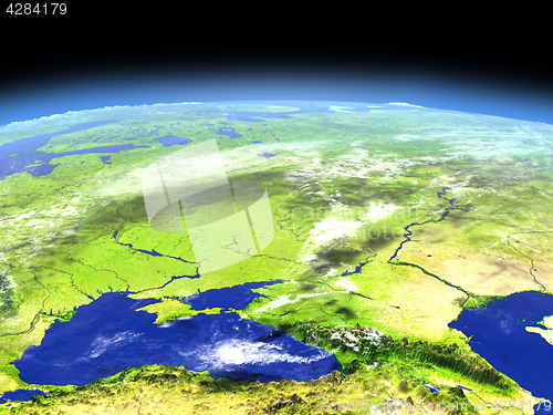 Image of Caucasus region from space