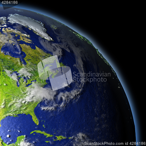 Image of East coast of North America from space