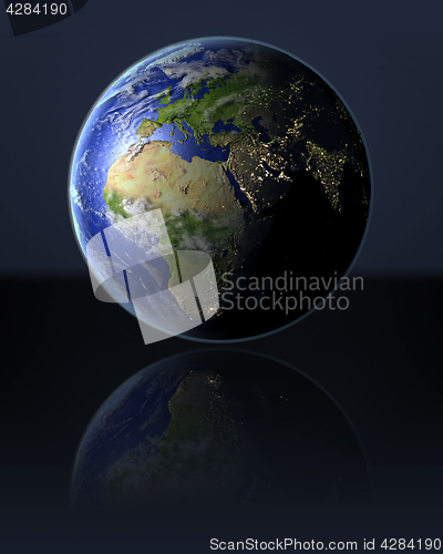 Image of EMEA region on globe