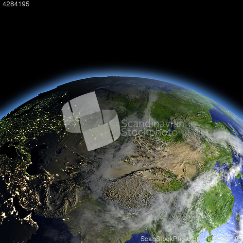 Image of Central Asia from space