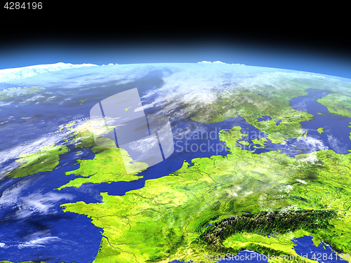 Image of Western Europe from space