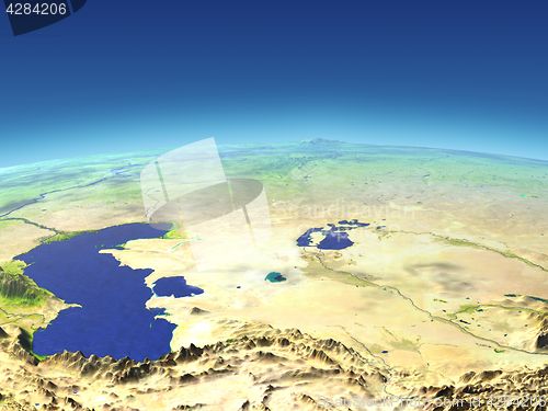 Image of Central Asia from space