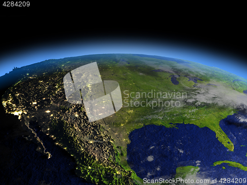 Image of South of USA at night