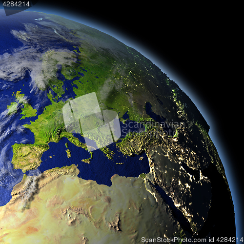 Image of EMEA region from space