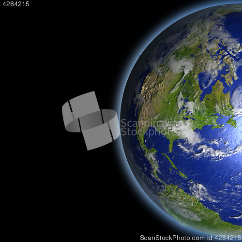 Image of North America from space