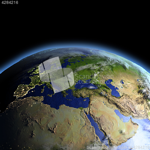 Image of EMEA region from space