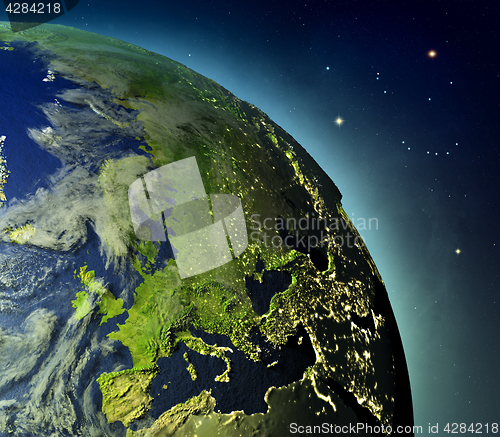 Image of Europe from Earths orbit