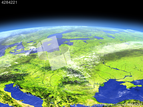 Image of Eastern Europe from space