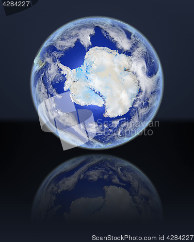 Image of Antarctica on globe