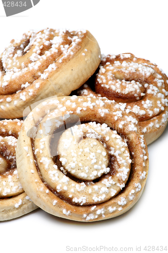 Image of Cinnamon brown pastry isolated on white background