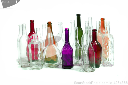 Image of glass color bottles