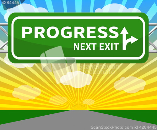 Image of Progress Sign Showing Improvement Growth 3d Illustration