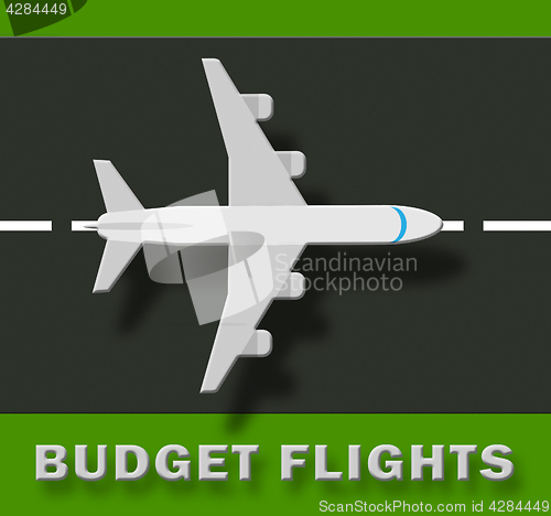 Image of Budget Flights Shows Special Offer 3d Illustration