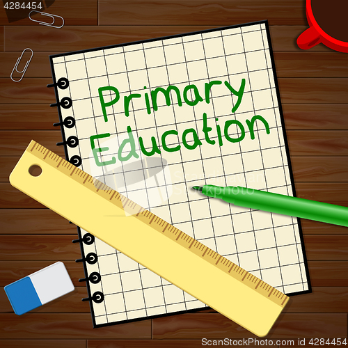 Image of Primary Education Represents Child Studying 3d Illustration