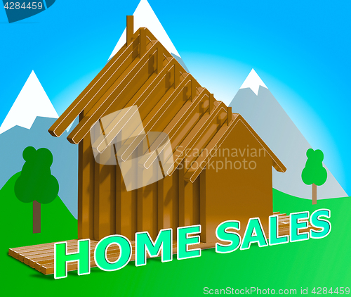 Image of Home Sales Meaning Sell Property 3d Illustration