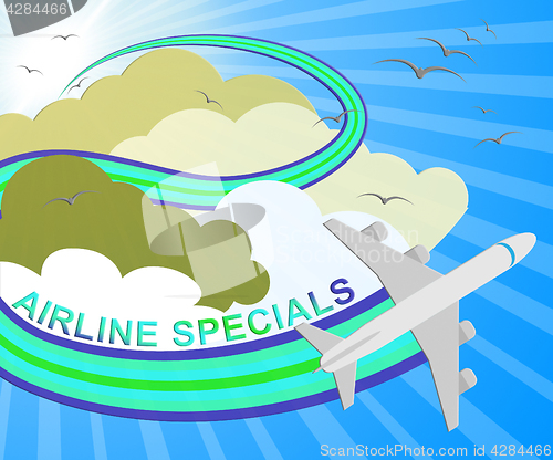 Image of Airline Specials Meaning Airplane Promotion 3d Illustration