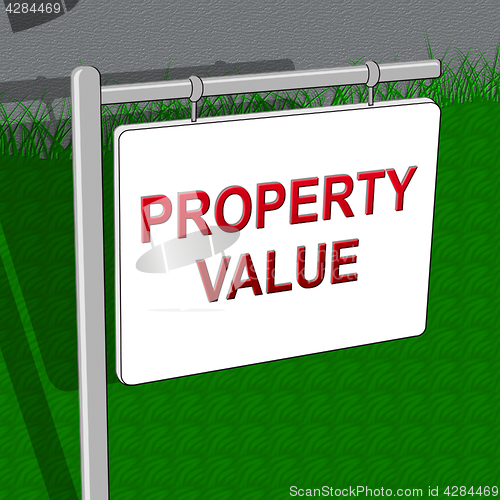Image of Property Value Indicates House Prices 3d Illustration