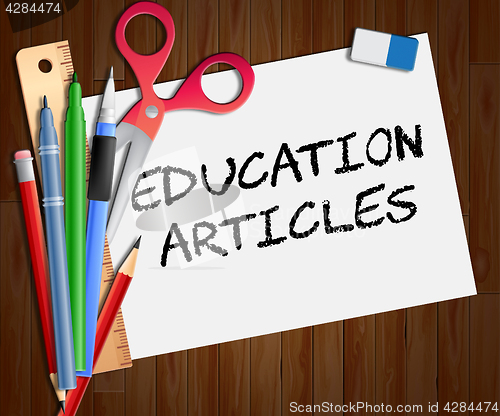 Image of Education Articles Indicates Learning Information 3d Illustratio