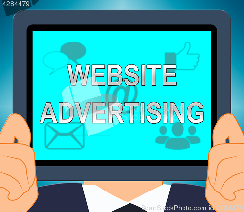 Image of Website Advertising Shows Site Marketing 3d Illustration