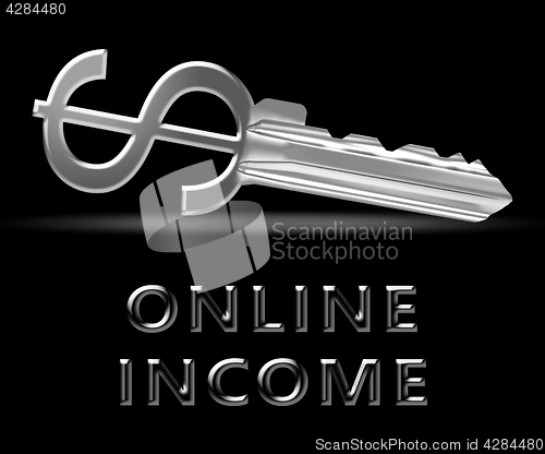Image of Online Income Means Internet Revenue 3d Illustration
