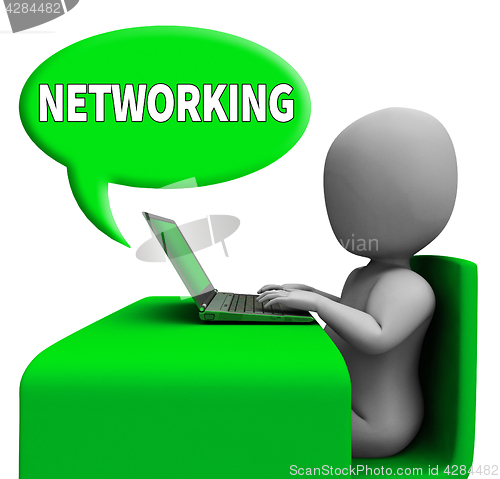 Image of Computer Networking Represents Global Communications 3d Renderin