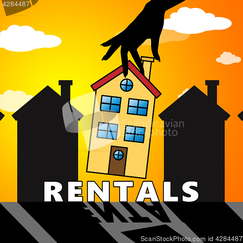 Image of Property Rentals Means Real Estate 3d Illustration