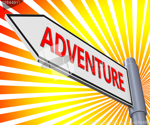 Image of Adventure Sign Meaning Thrilling Activity 3d Illustration