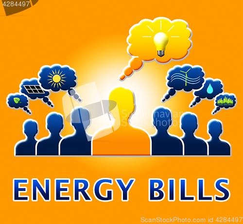 Image of Energy Bills Showing Electric Power 3d Illustration