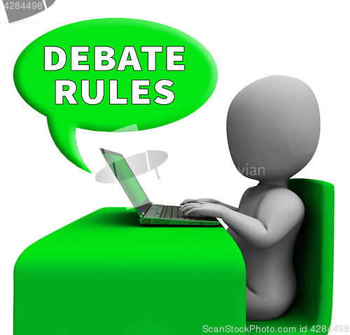 Image of Debate Rules Displays Dialog Guide 3d Rendering