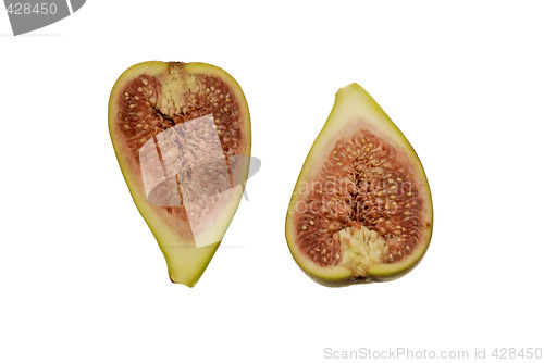 Image of Fig, cut open in two parts