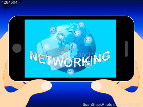 Image of Computer Networking Represents Global Communications 3d Illustra