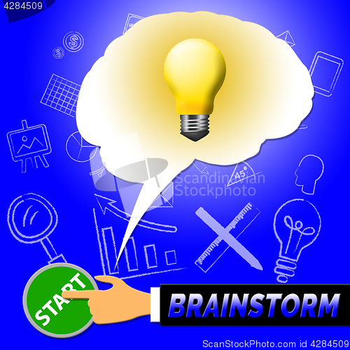 Image of Brainstorm Light Means Dream Up 3d Illustration
