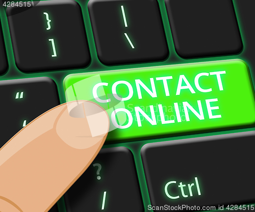 Image of Contact Online Means Customer Service 3d Illustration