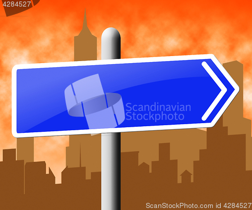 Image of Blank Road Sign Shows Copyspace Message 3d Illustration