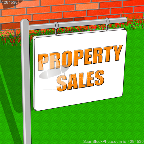 Image of Property Sales Means House Selling 3d Illustration